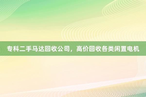 专科二手马达回收公司，高价回收各类闲置电机